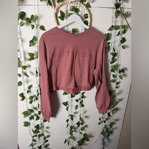 Kittenish Pink Cropped Relaxed Sweatshirt